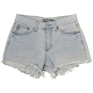 Just USA Women's Light Wash Distressed Denim Cotton Shorts S